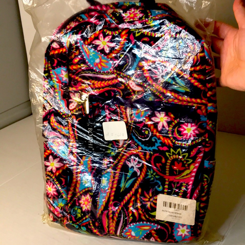 BOHDI  Navy/Pink Paisley MIDI Backpack